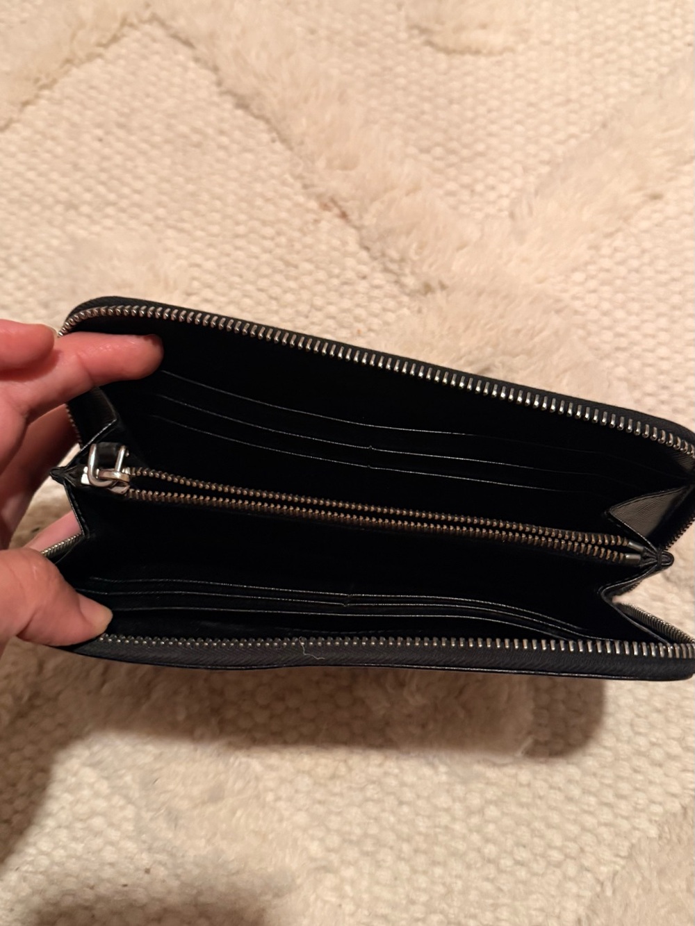 Prada Black Saffiano Leather Logo Triangle Plaque - Picture 5 of 7